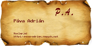 Páva Adrián névjegykártya
